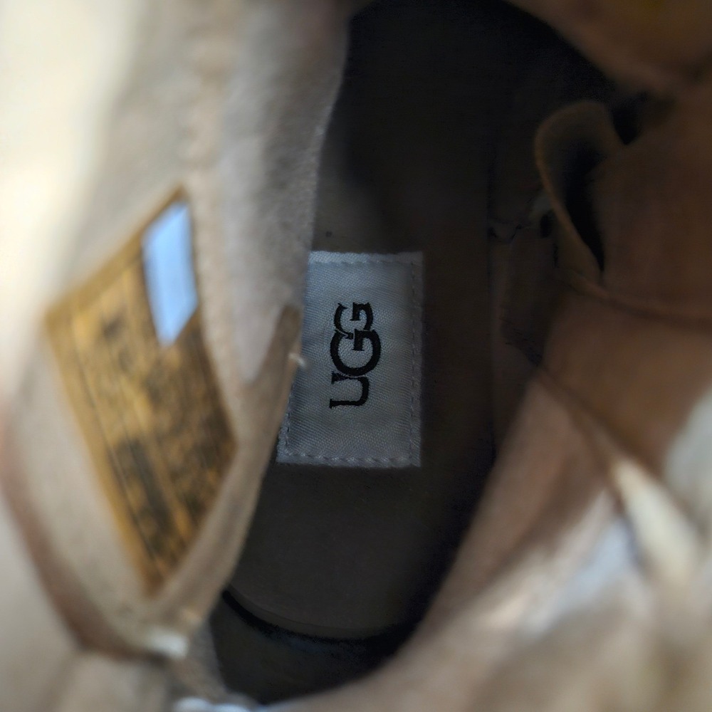 UGG Hapsburg Waterproof Duck Boots Tan Leather Suede Lace Up Zip 1120785 7.5 - Picture 7 of 7